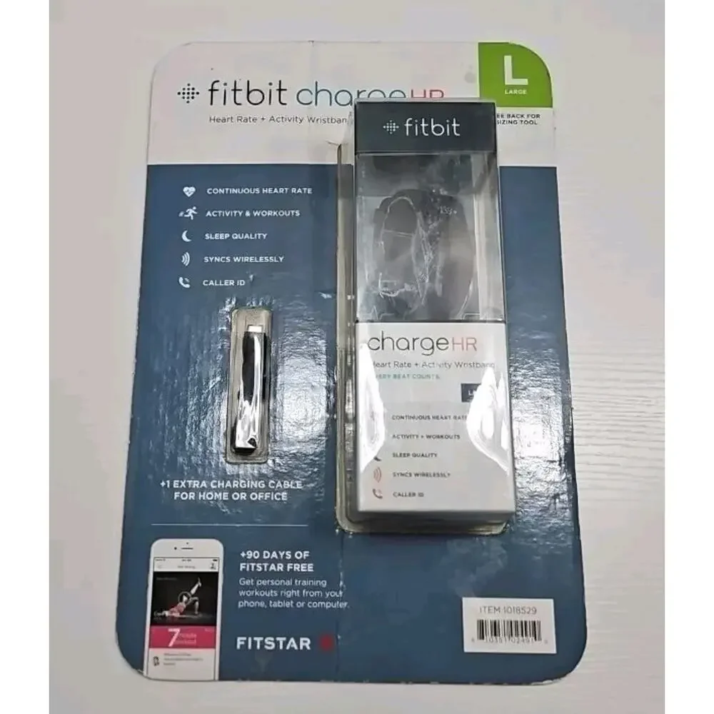Fitbit Charge HR GPS Activity Fitness Tracker - Black, L